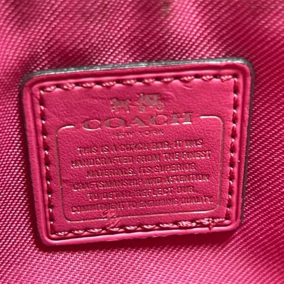 COACH Floral Print Corner Zip Wristlet 65307 White Pink Multi PVC Leather - - Picture 5 of 8